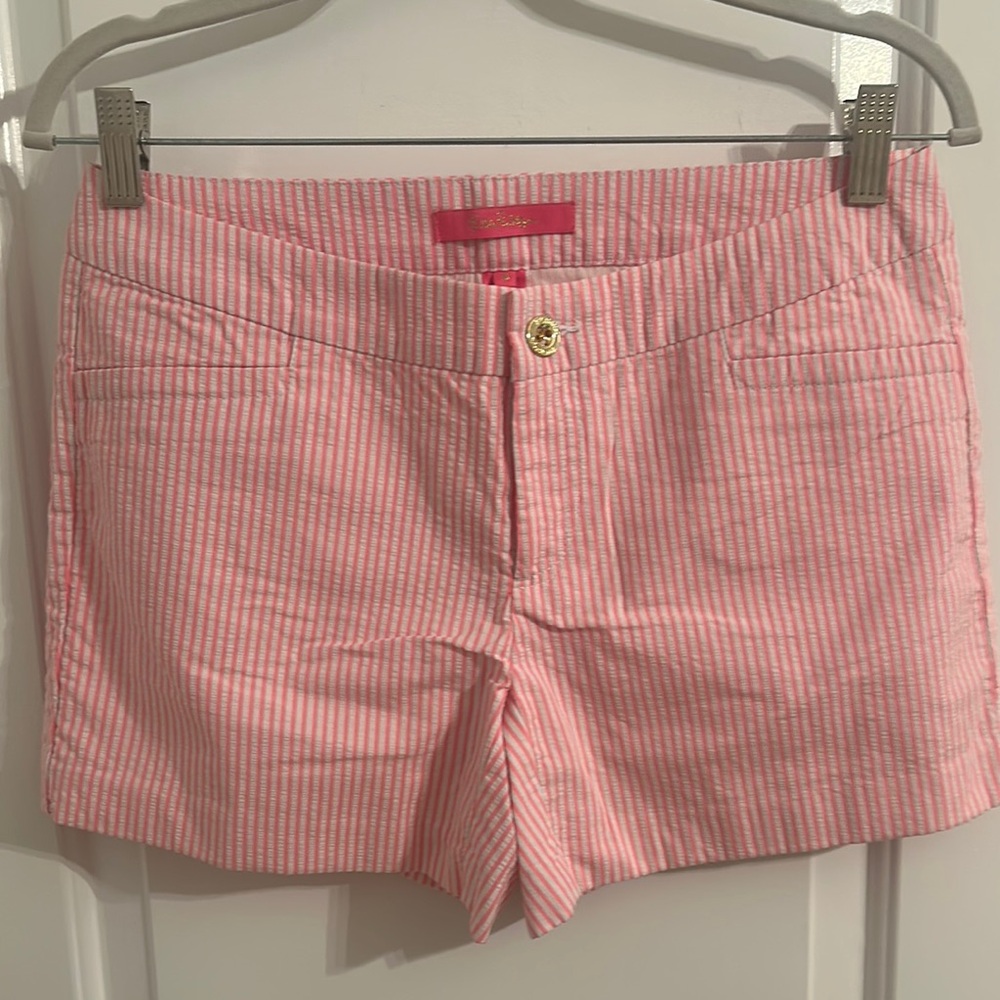 Lilly Pulitzer Pink and White Shorts Casual Summer Style